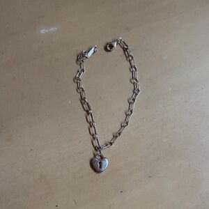 Tiffany & Co. Silver Chain Bracelet with Heart Charm